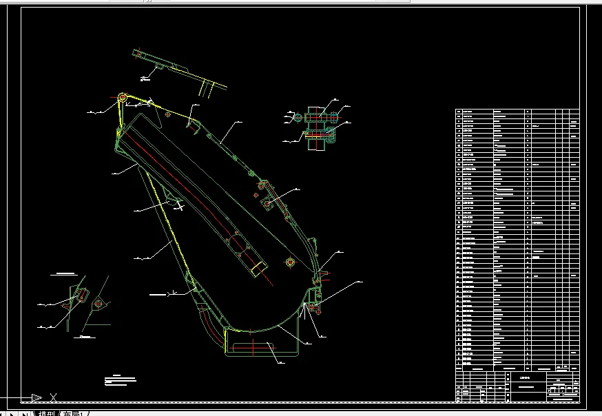 L050后尾填料厢组合(左侧）装配图