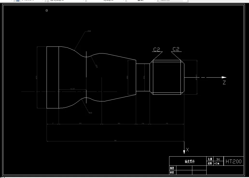车床加工零件图