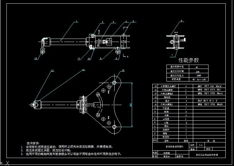 R941-多功能液压弯管机的设计