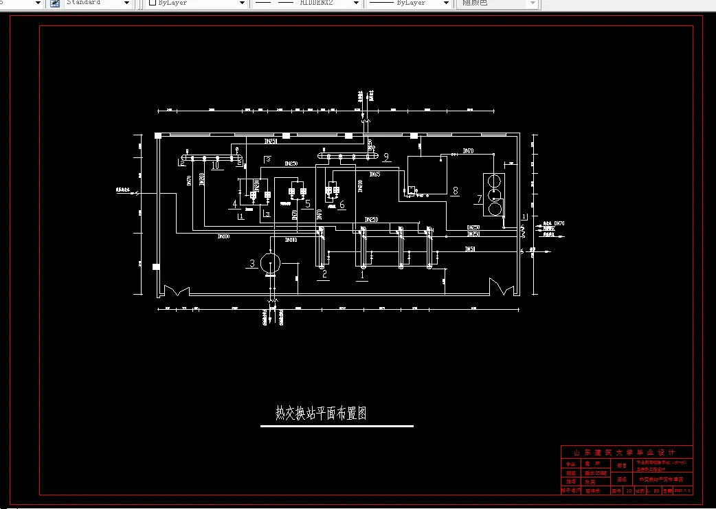 热交换站平面图
