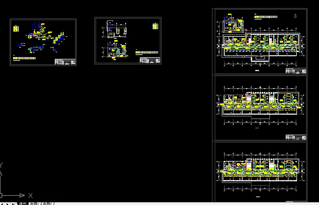 冷水机房+水管平面图【5张图】