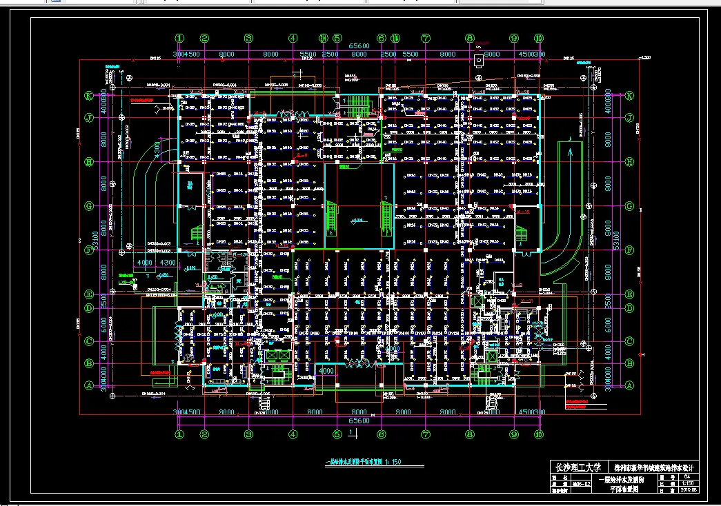 一层给排水及消防平面布置图
