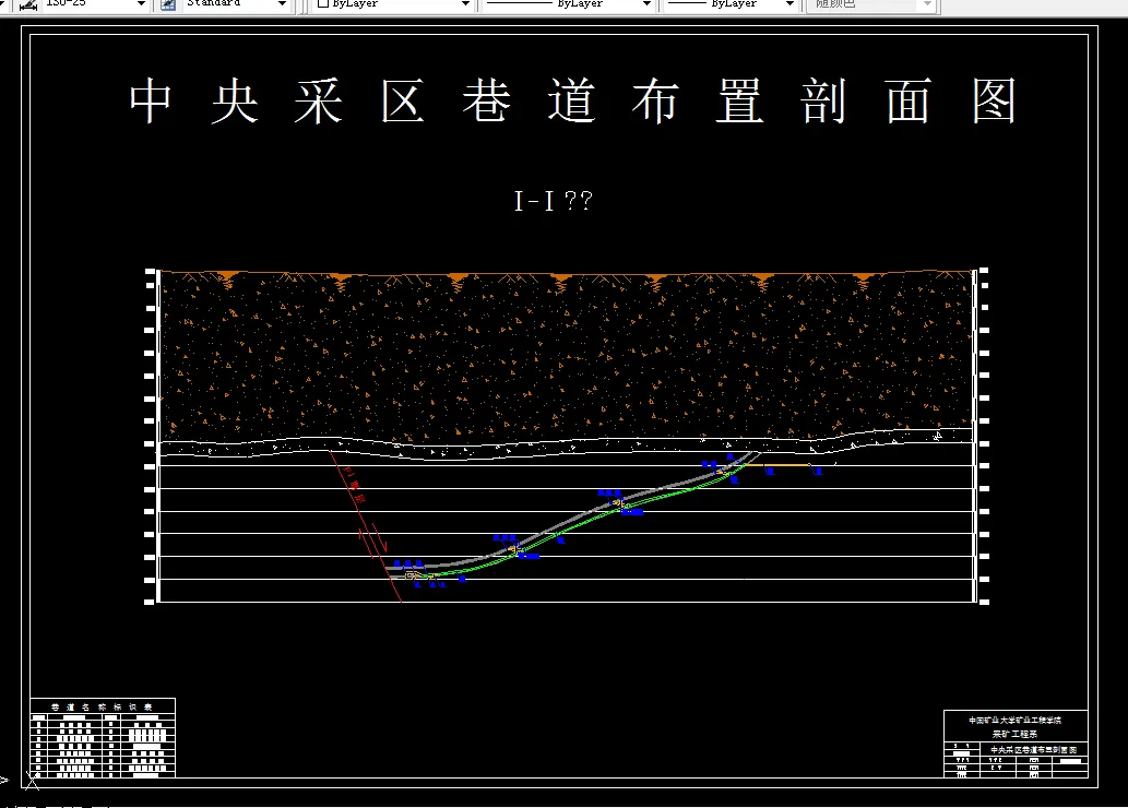 巷道布置剖面图