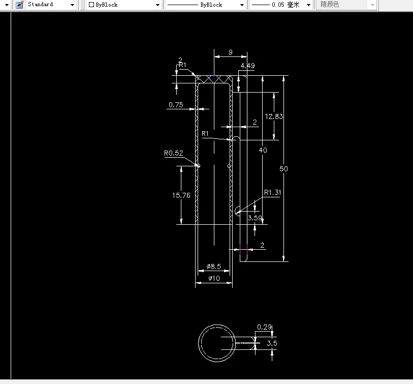 T522-圆珠笔笔盖的模具设计