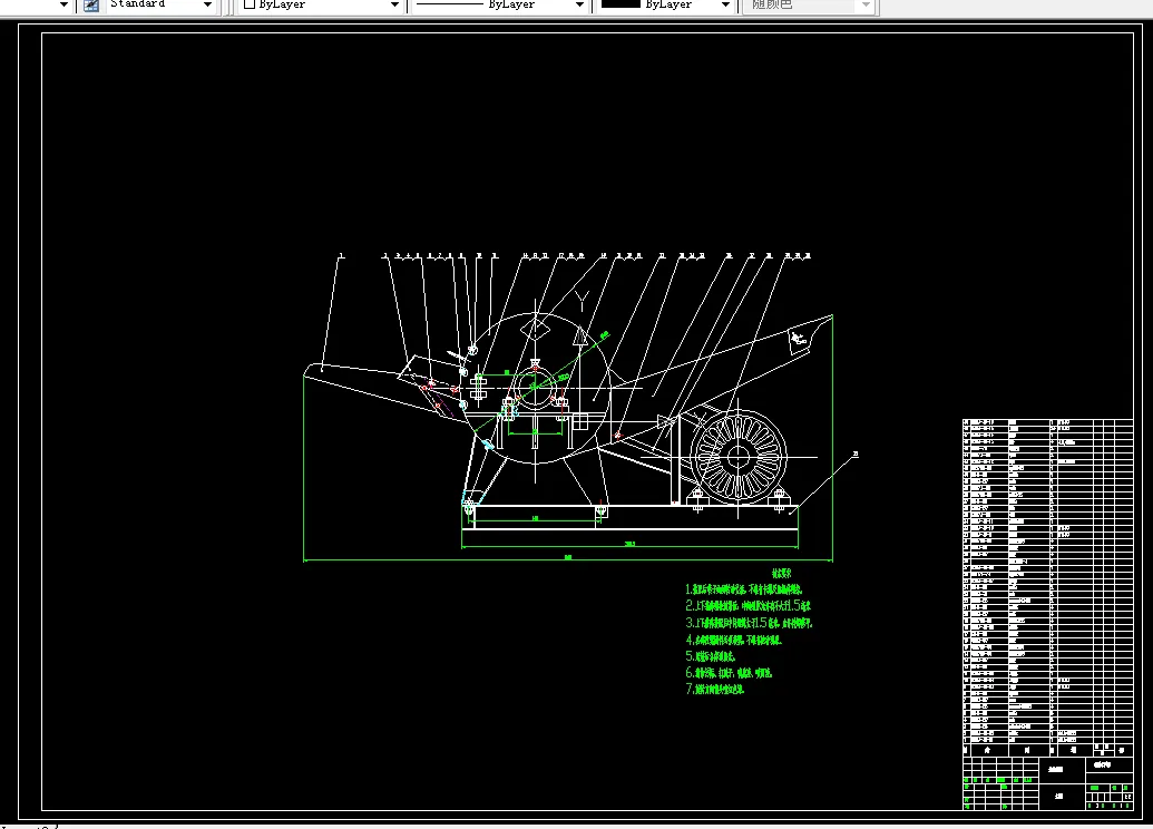 粉碎机装配图主视图