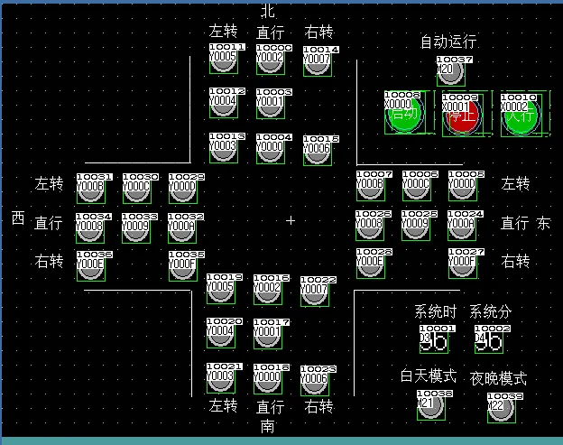 DY1275-三菱PLC三菱触摸屏基于PLC技术实现对路口交通信号灯控制的设计