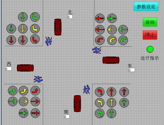 DY698-基于S7-1200 PLC及Wincc组态的路口交通指挥系统设计