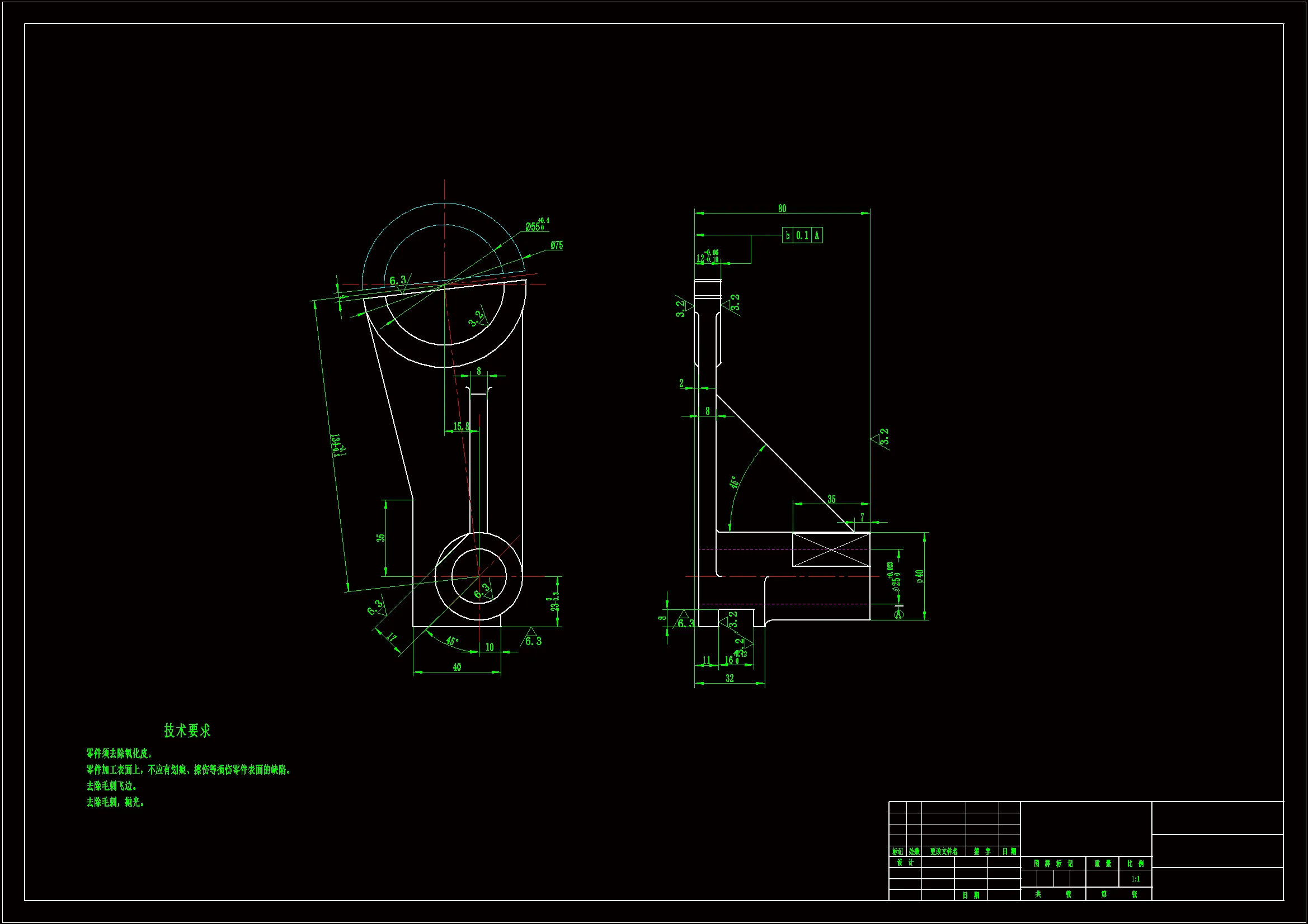 M7057-拨叉[831006]工艺及铣45°斜面夹具设计[双件]