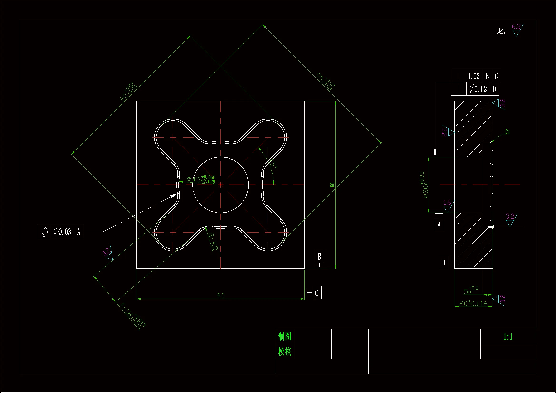 SC186-十字槽板数控编程工艺分析设计UG建模
