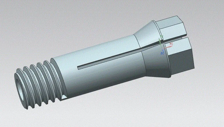 SC597-硬盘打孔机主轴零部件[弹性夹套]的设计及数控加工UG三维[长24.5]