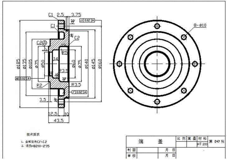 K1521-端盖机械加工工艺规程及钻8-φ10孔夹具设计