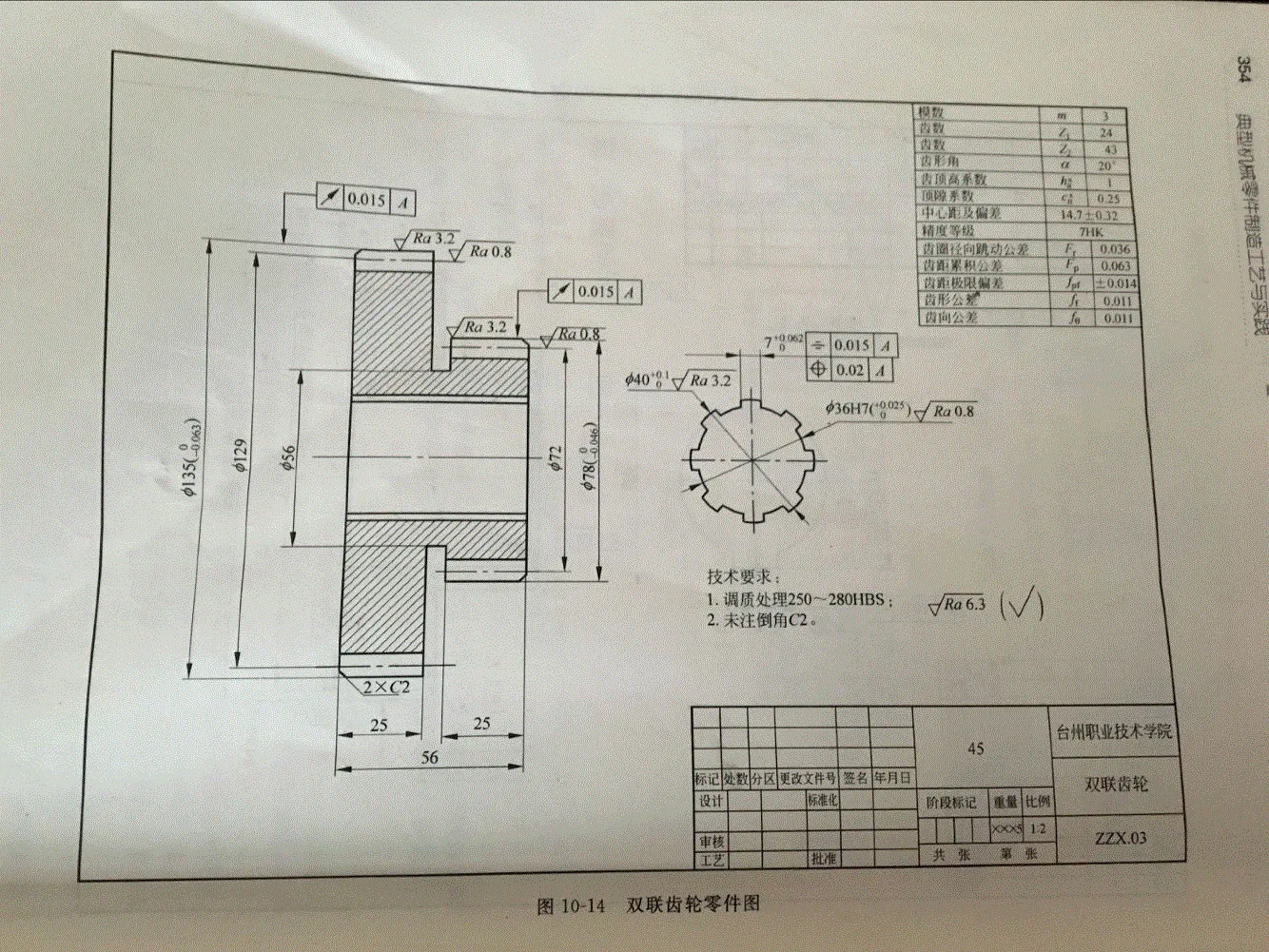 K1791-双联齿轮机械加工工艺规程及拉键槽夹具设计