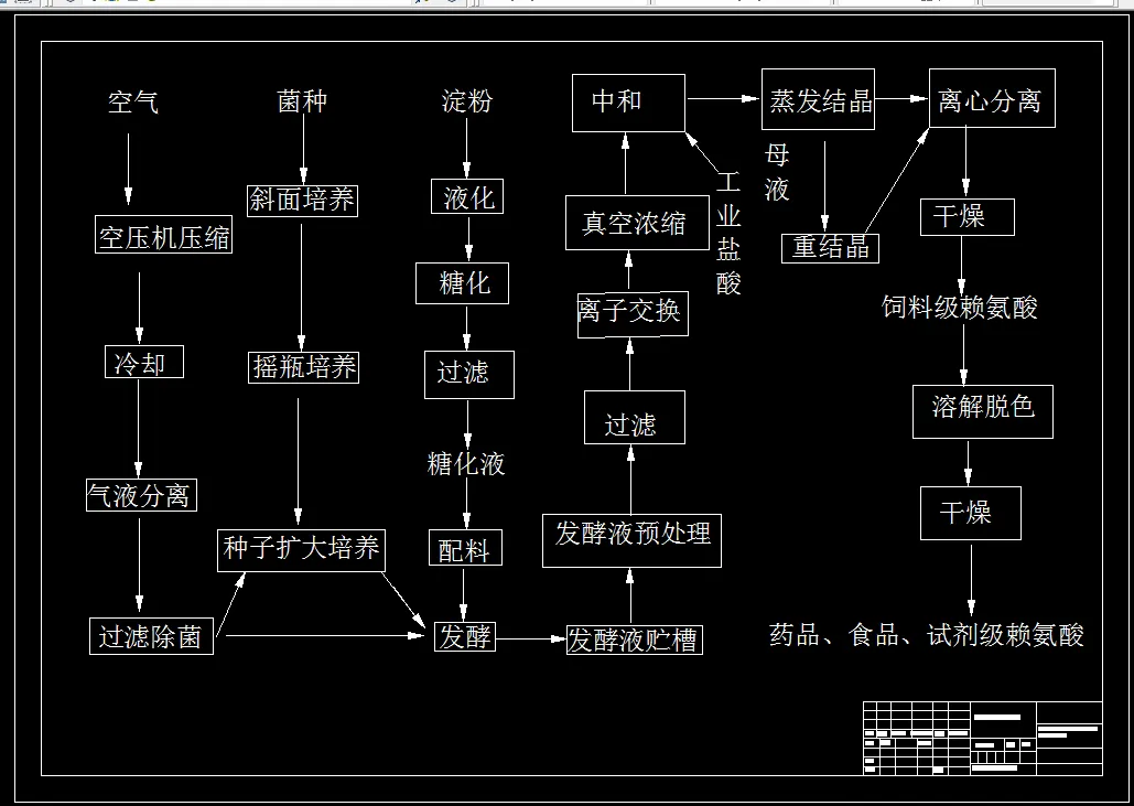 A1-赖氨酸全厂工艺流程图