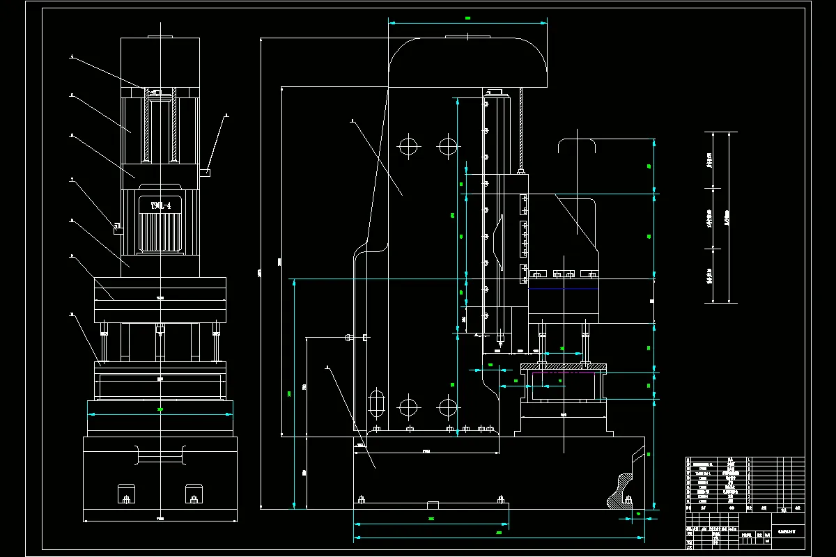 机床尺寸联系图