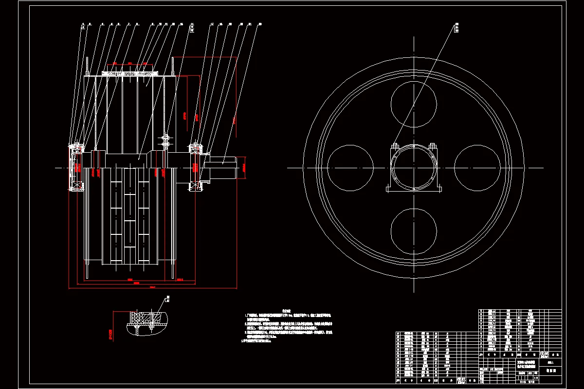 JJ2274-落地式JKMD4×4多绳摩擦式提升机的设计