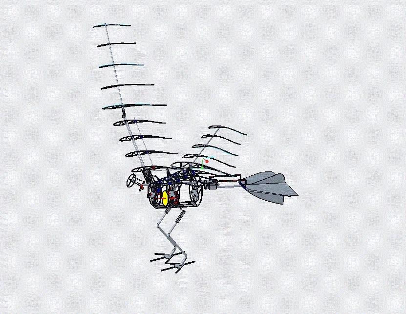 JJ3021-仿生机械鹤的机械机构设计及运动仿真[含Creo三维图]