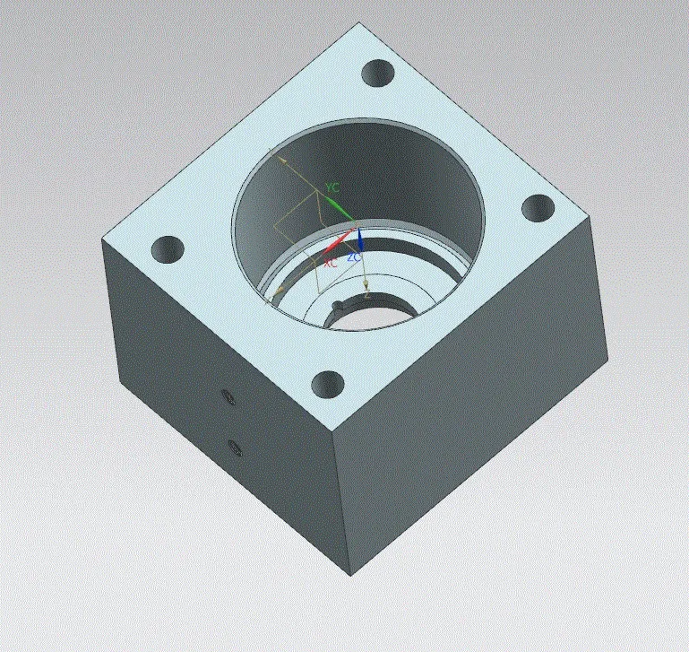 JJ2346-油缸体加工工艺及钻攻4×M5螺纹夹具设计带编程仿真[含UG三维图]