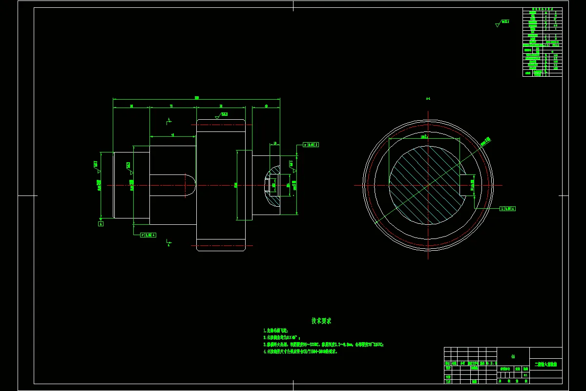 二级输入齿轮轴