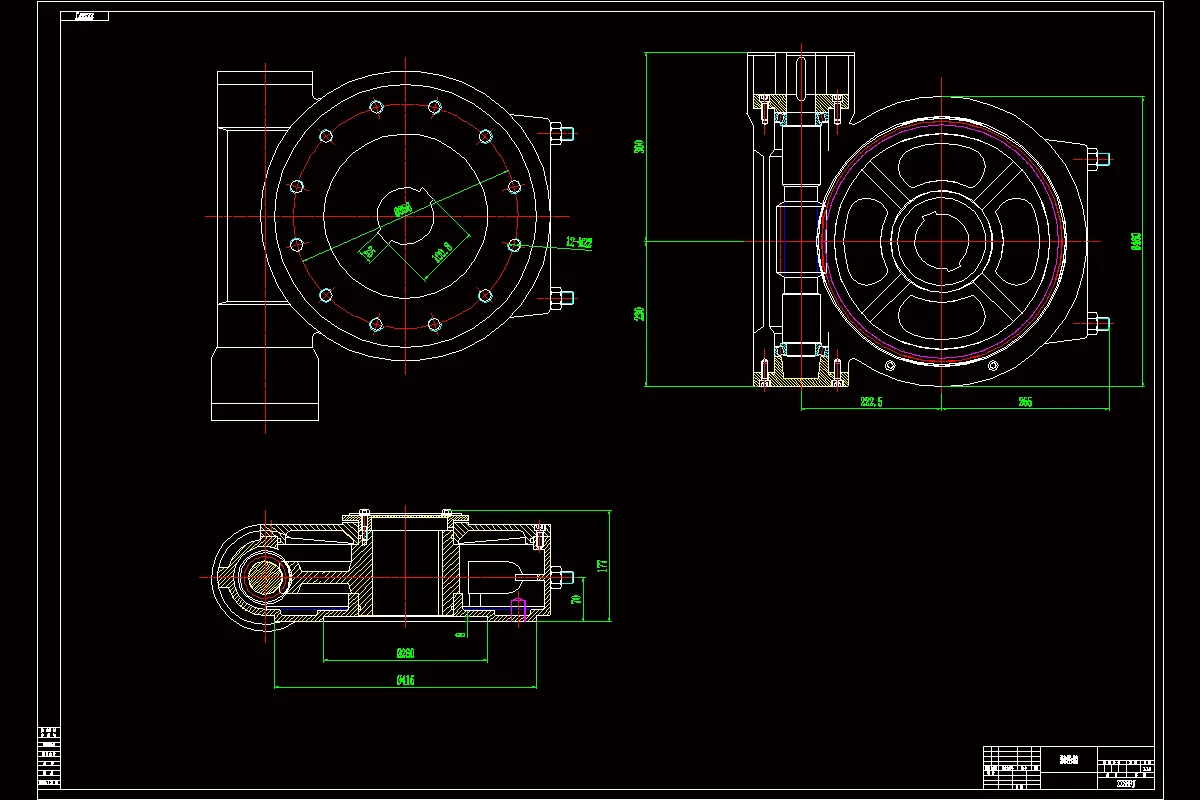 蜗轮蜗杆装配图