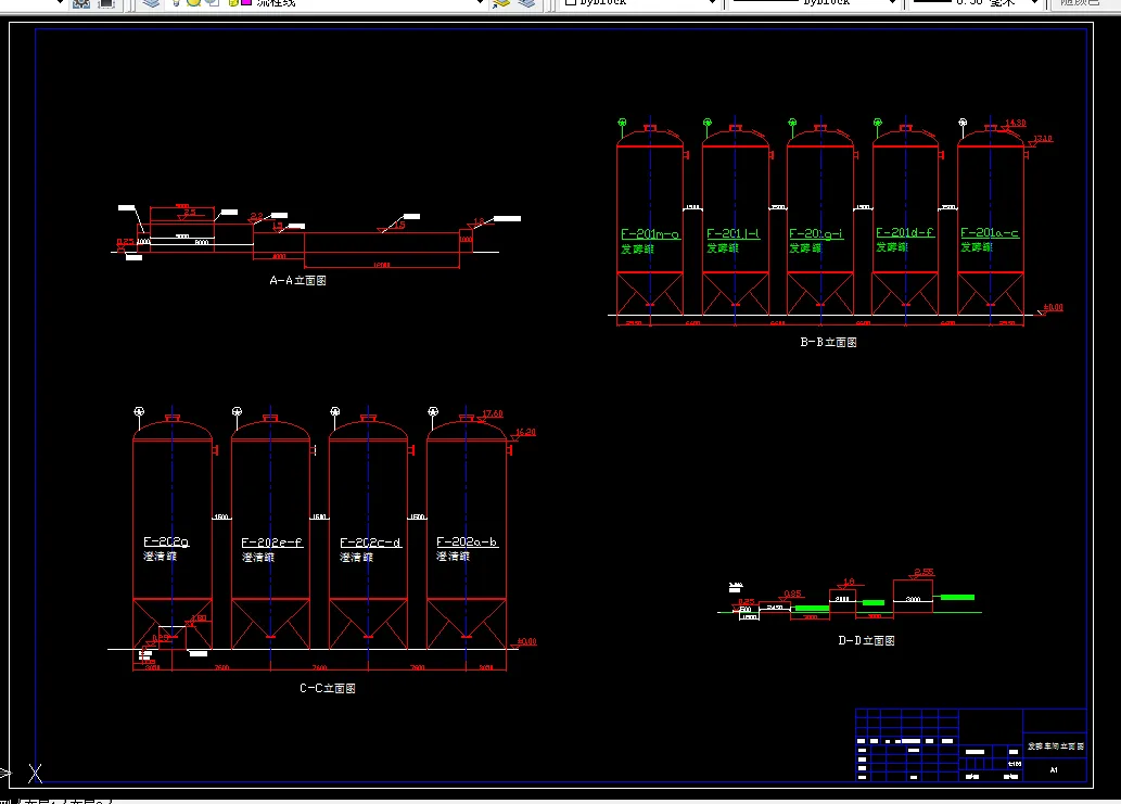 发酵车间立面图