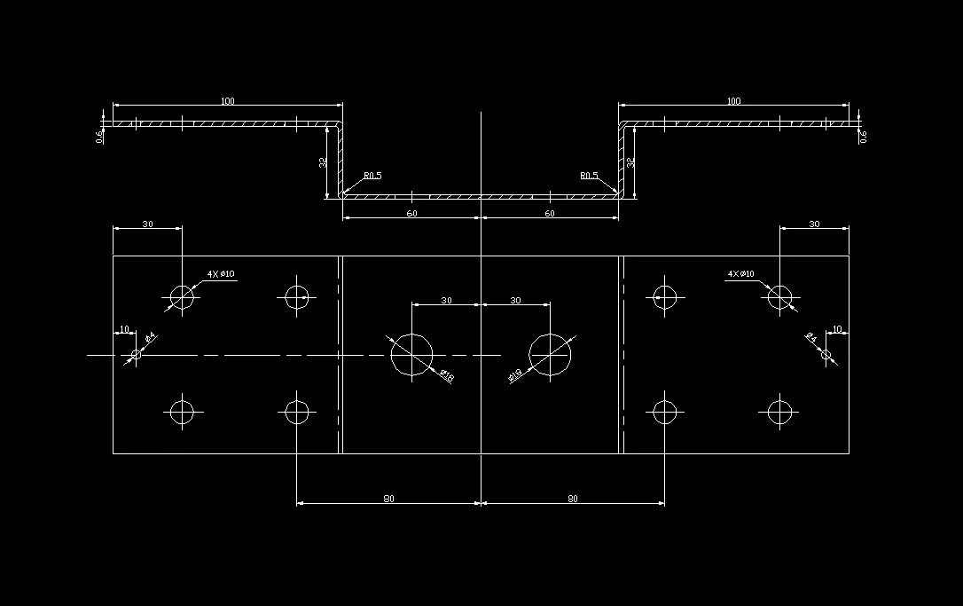 P269-多孔带凸缘端盖的冲压弯曲成形模具设计-2套模具长320