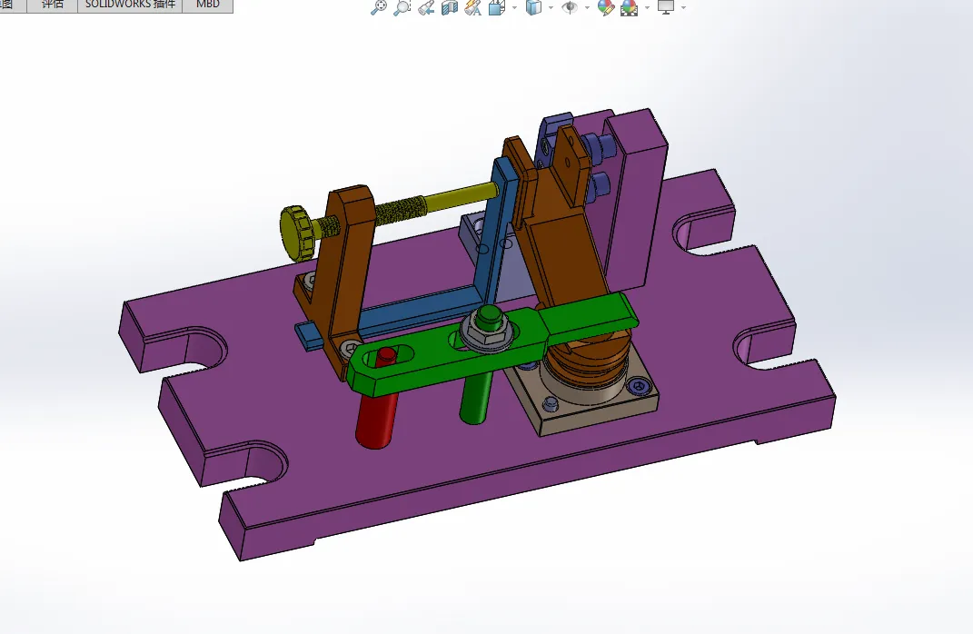 P207-摇臂加工工艺及铣槽夹具设计【SW三维图】