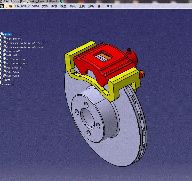 P453-盘式制动器的设计-商务车浮盘式制动器【含Catia三维图】