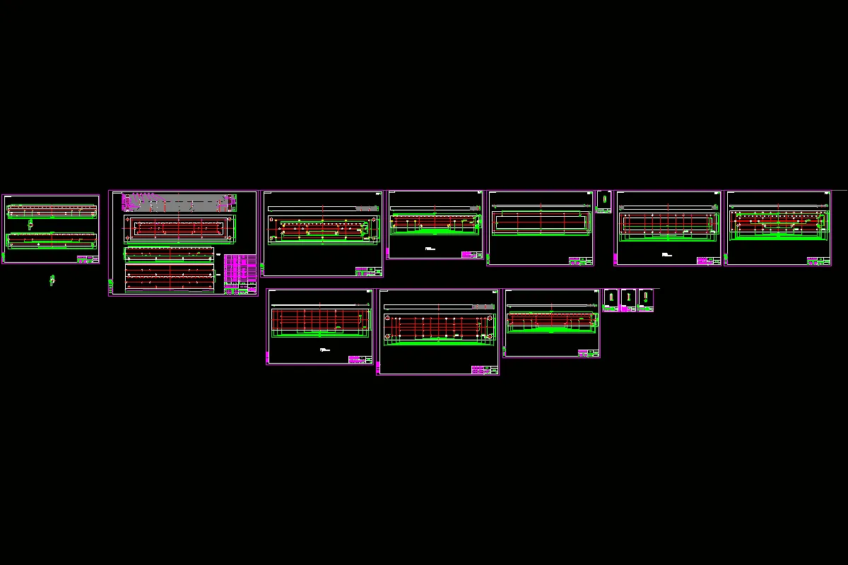 定刀座板落料冲孔模具CAD图纸集合
