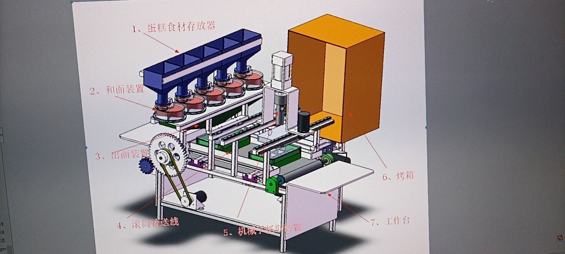 JJ5053-基于SW自动蛋糕机结构设计【含SW三维图】