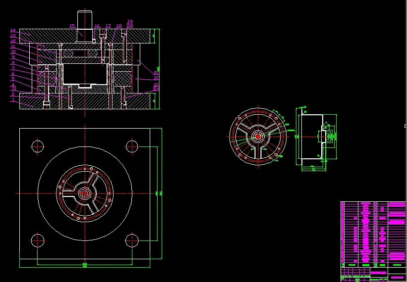 切边冲孔模具装配图