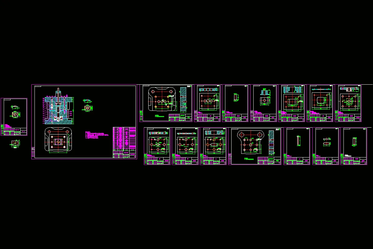 成型模具全套图纸16张