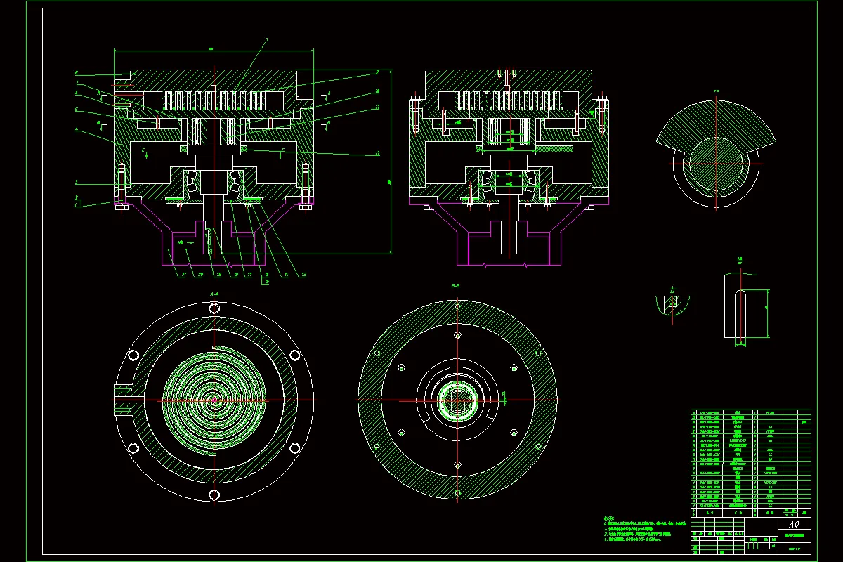 涡旋式空气压缩机装配图