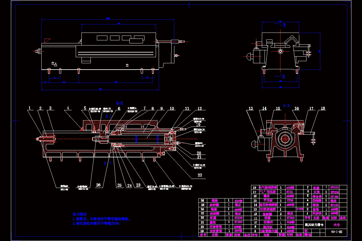 JJ7441-HY25B型液压滑台设计