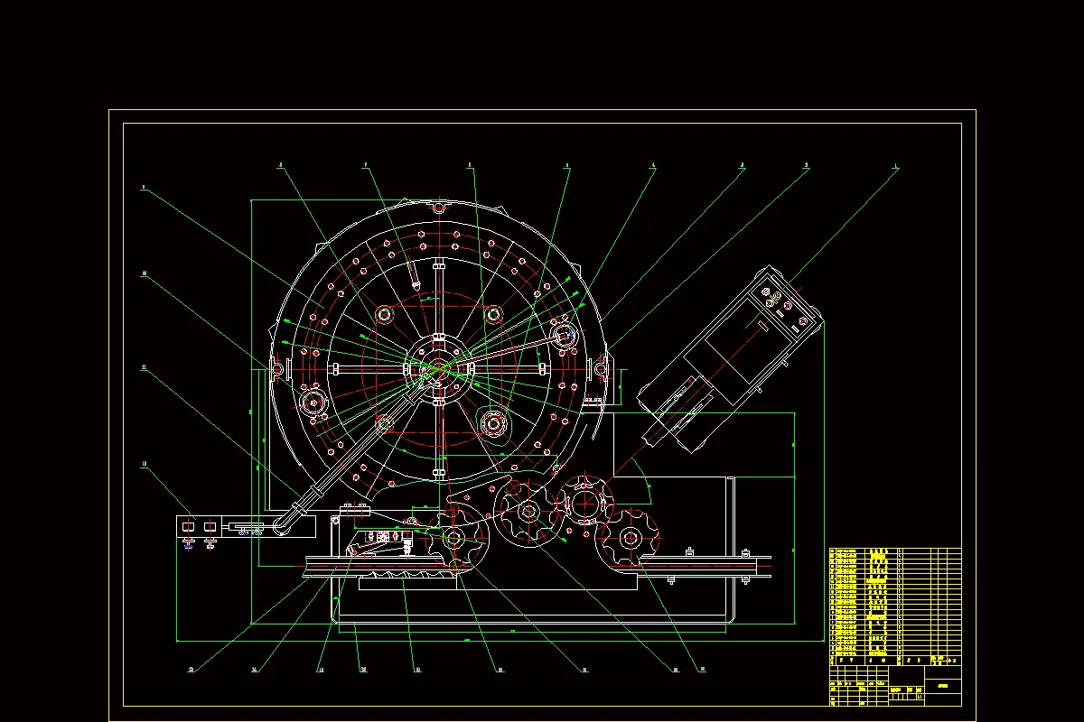 饮料灌装机俯视图