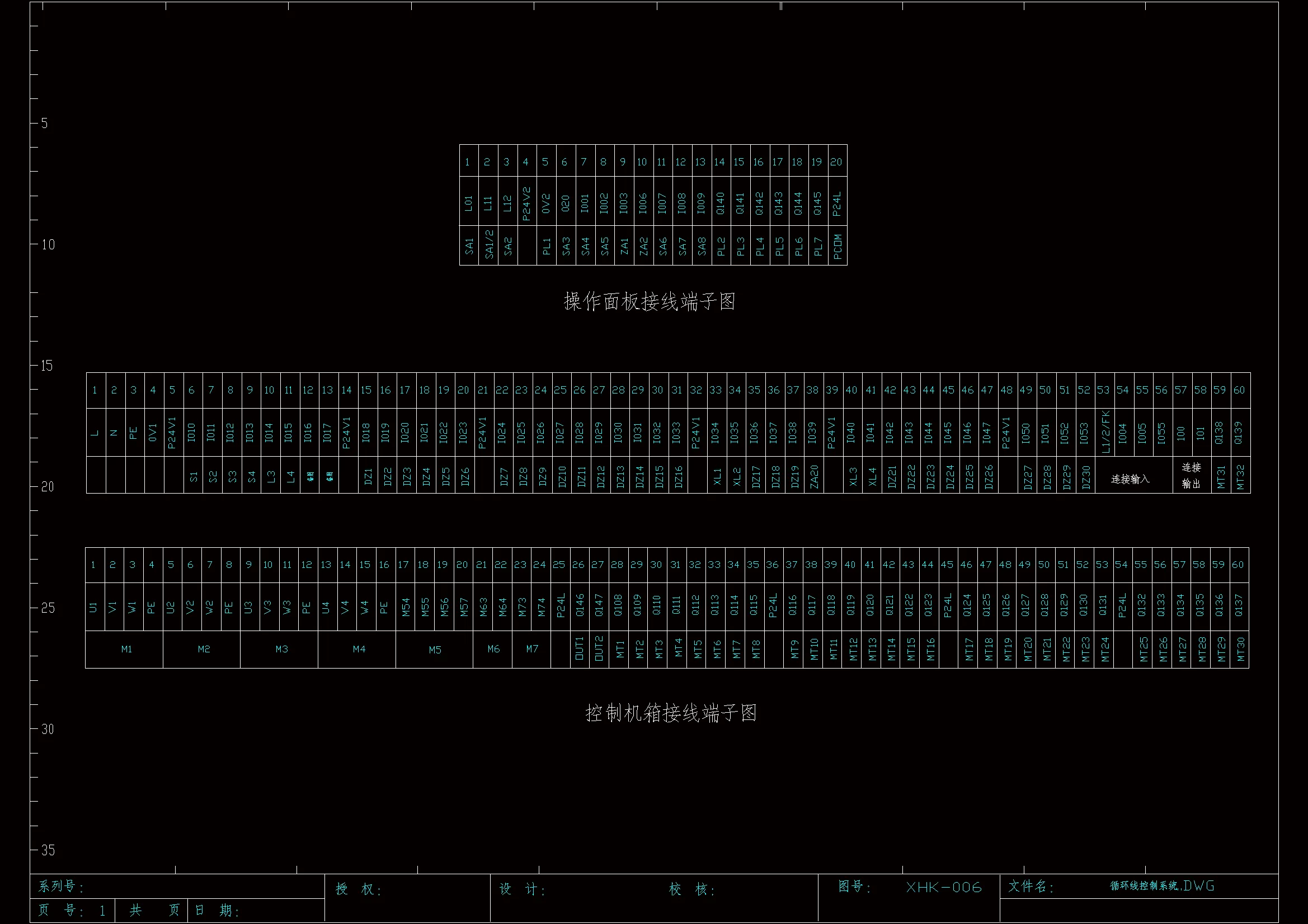 控制机箱接线端子图