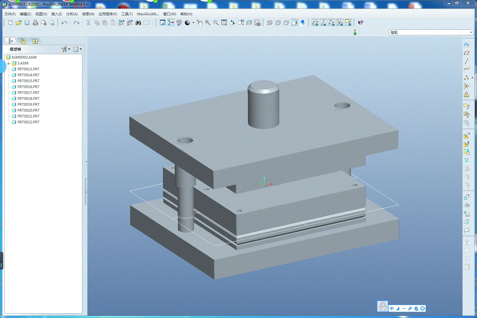 第二次拉伸模具PROE三维图