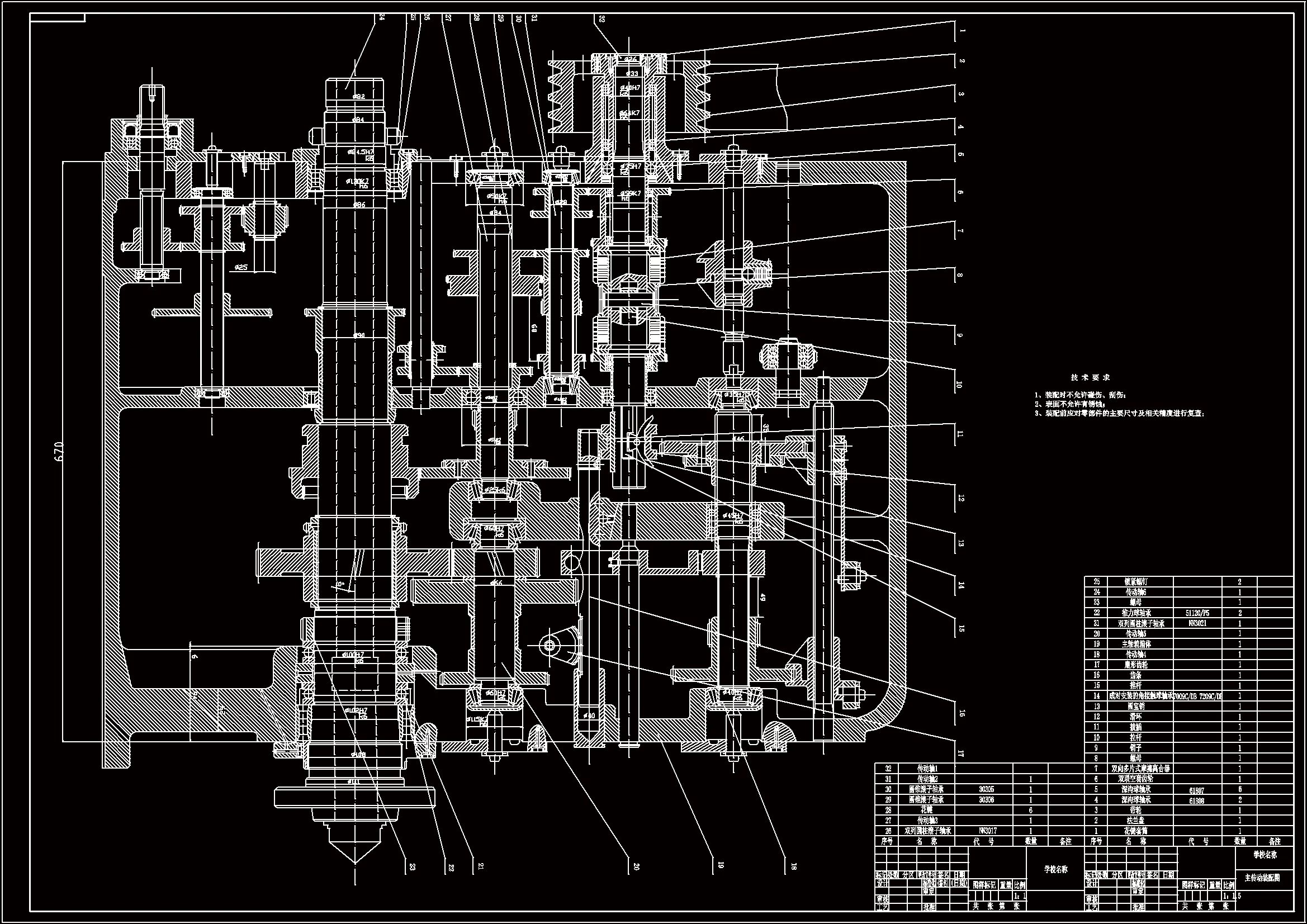 主传动系统结构装配图