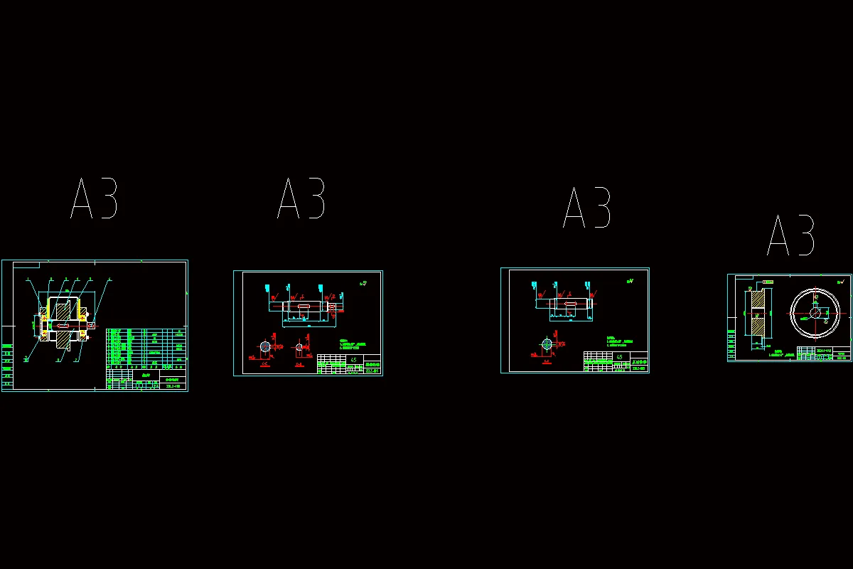 主动轮装配及零件图 汇总4张
