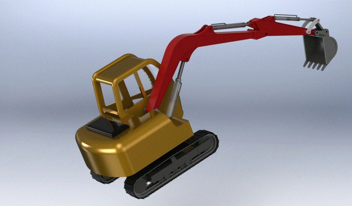 Q689-履带式液压单斗挖掘机三维建模与仿真【含SW三维图】