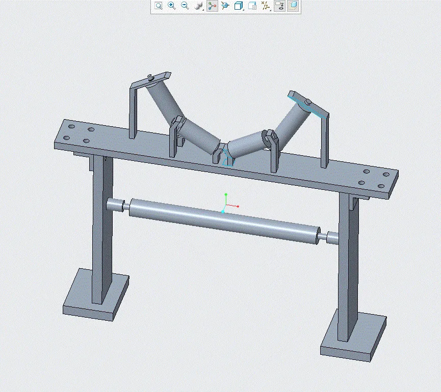 四级托辊三维图