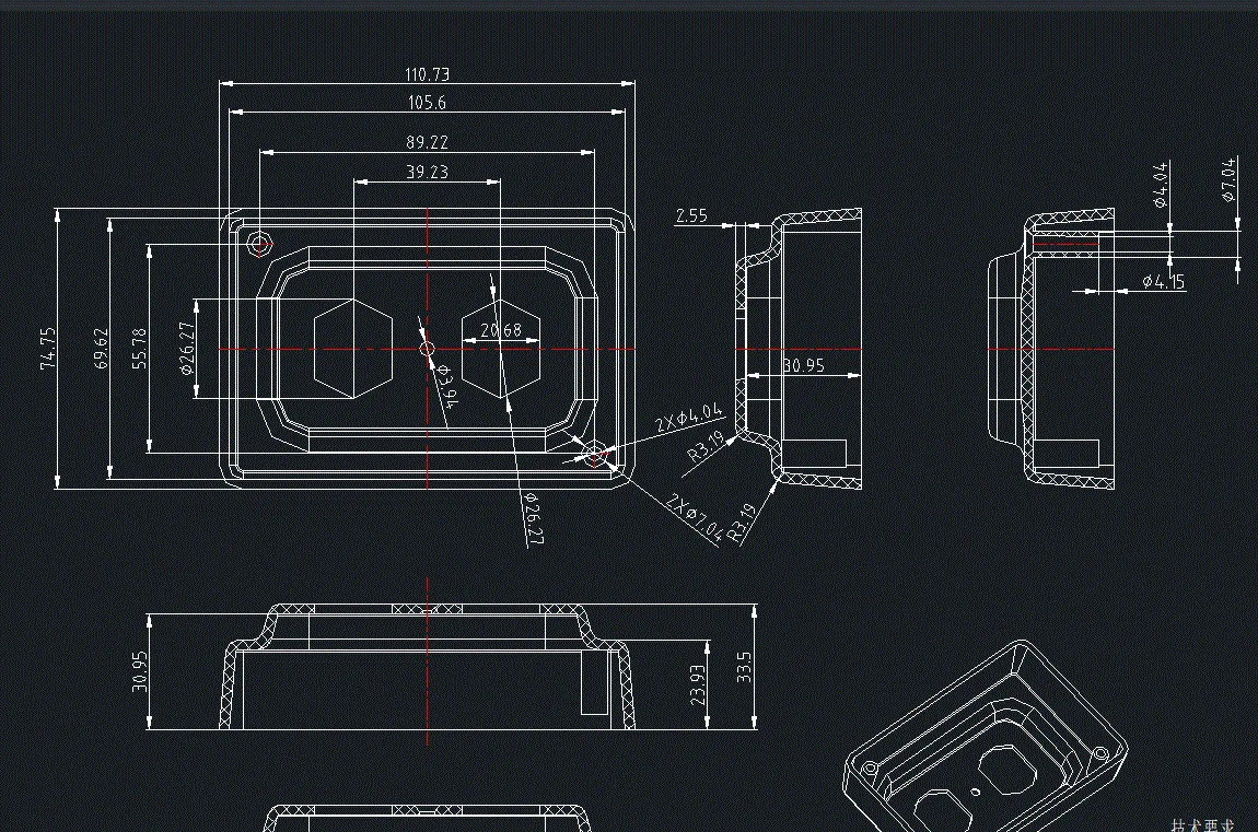 JJ8226-外壳零件注塑模具设计-长110.73