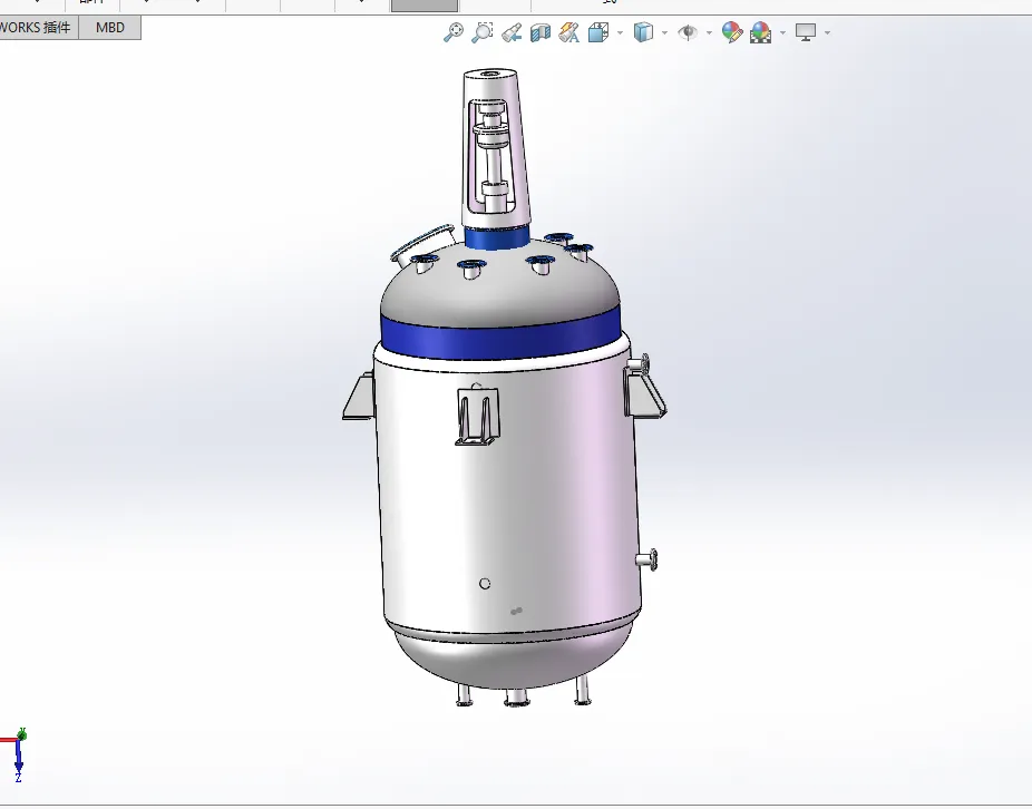 P562-搪玻璃反应釜设计[含SW三维图]