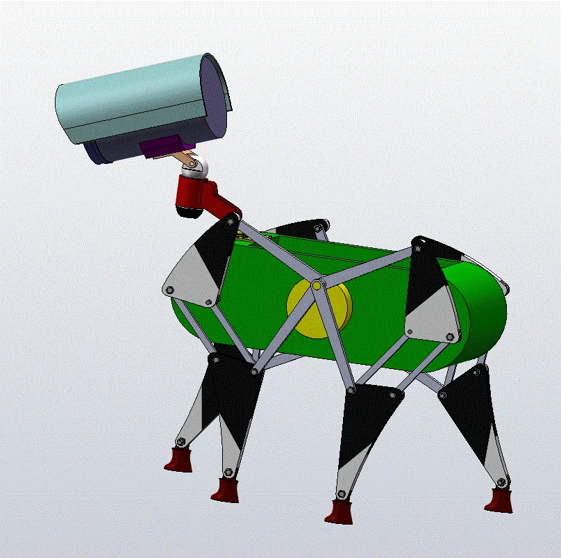 JJ8647-四足仿生机械狗设计【含SW三维图】