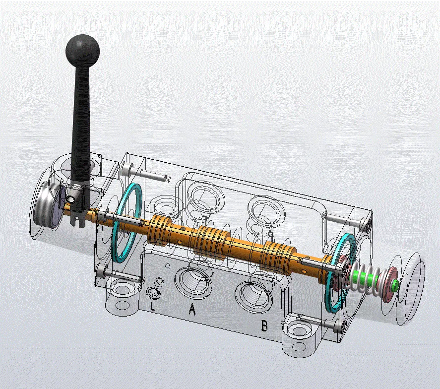 JJ8728-三位四通手动换向阀设计[含SW三维图]