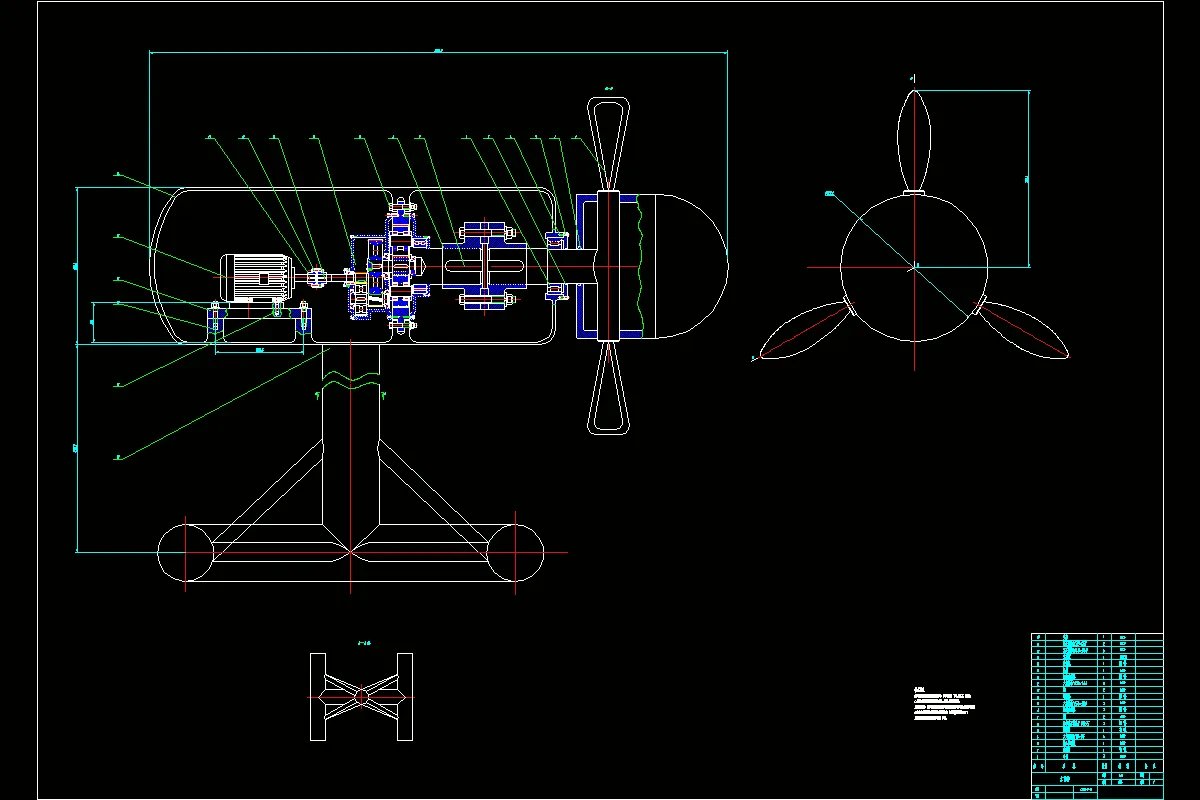 水下风车装配图