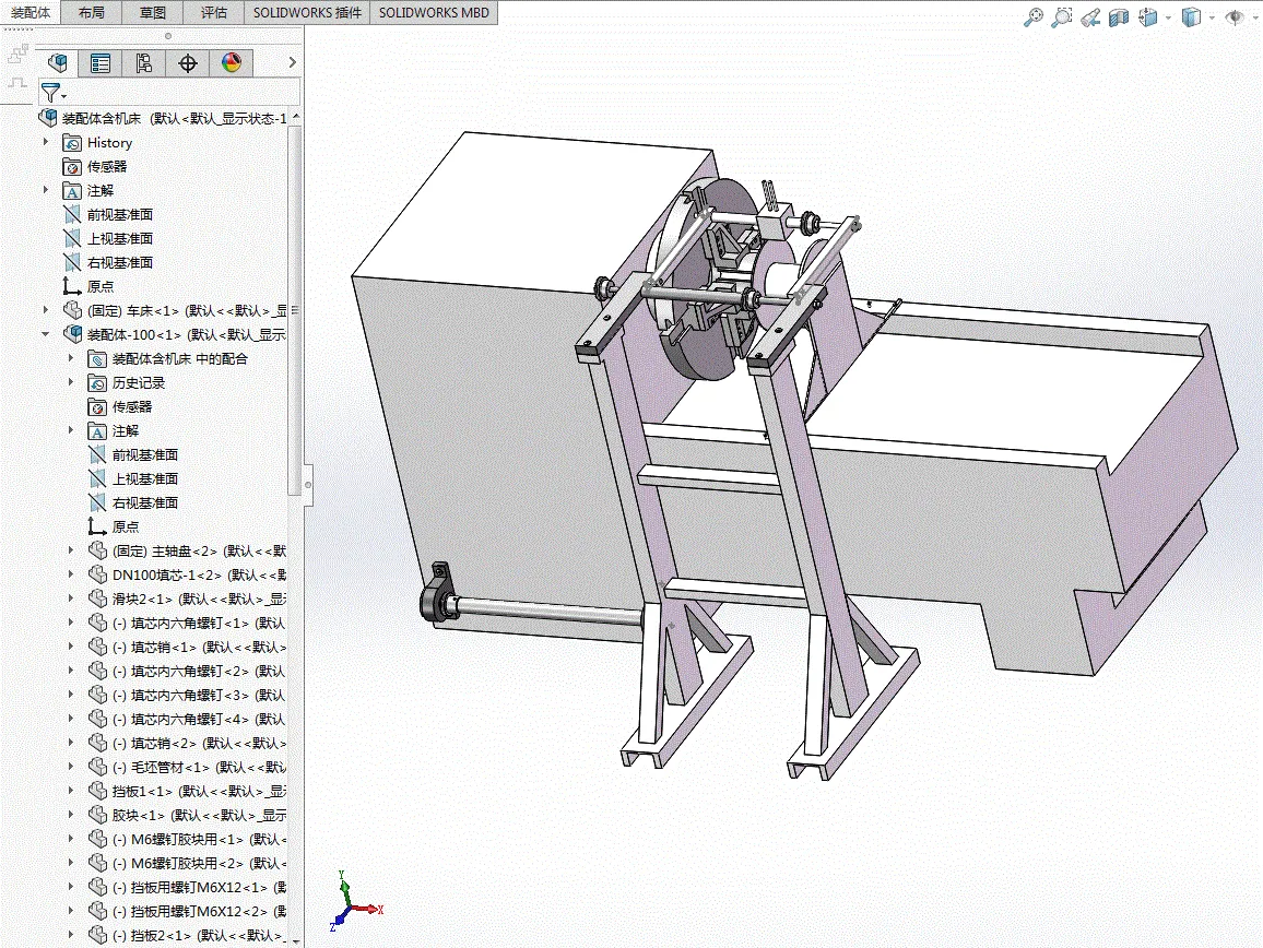 JJ9464-DN100 PE管缠绕变直径机构设计【含SW三维图】