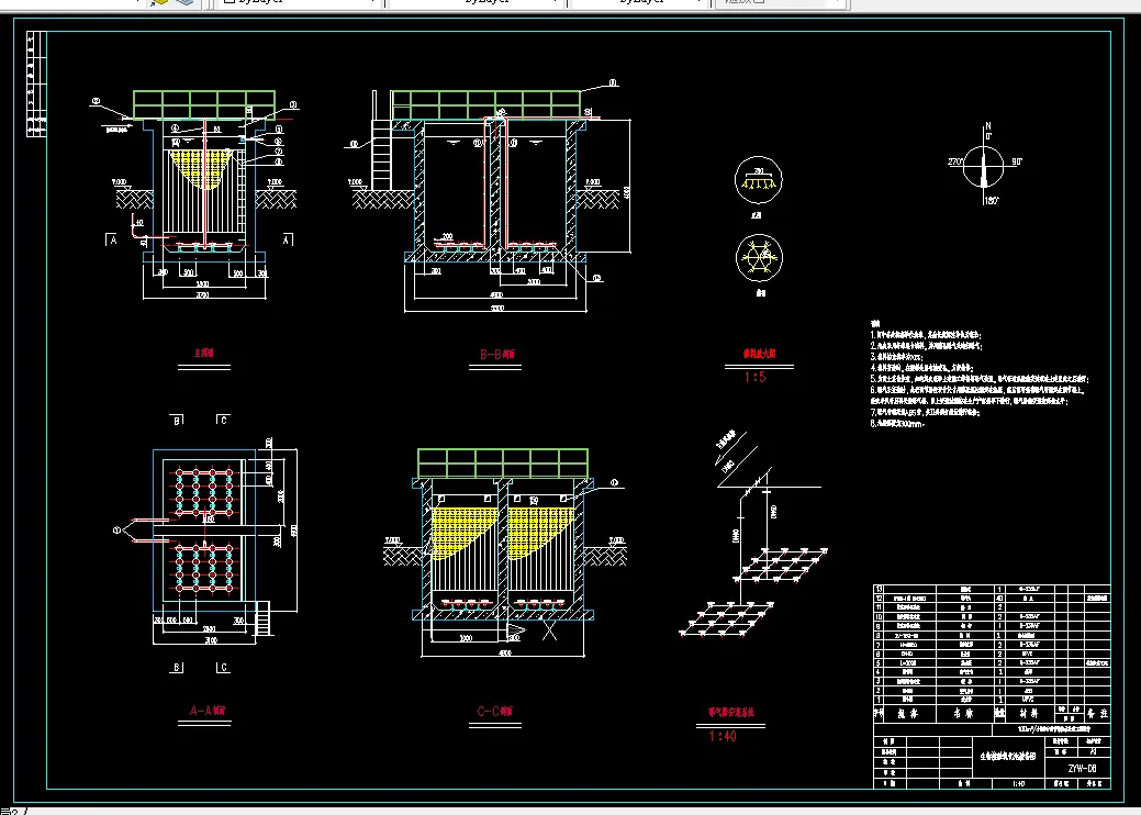 A1-生物接触氧化池装备图