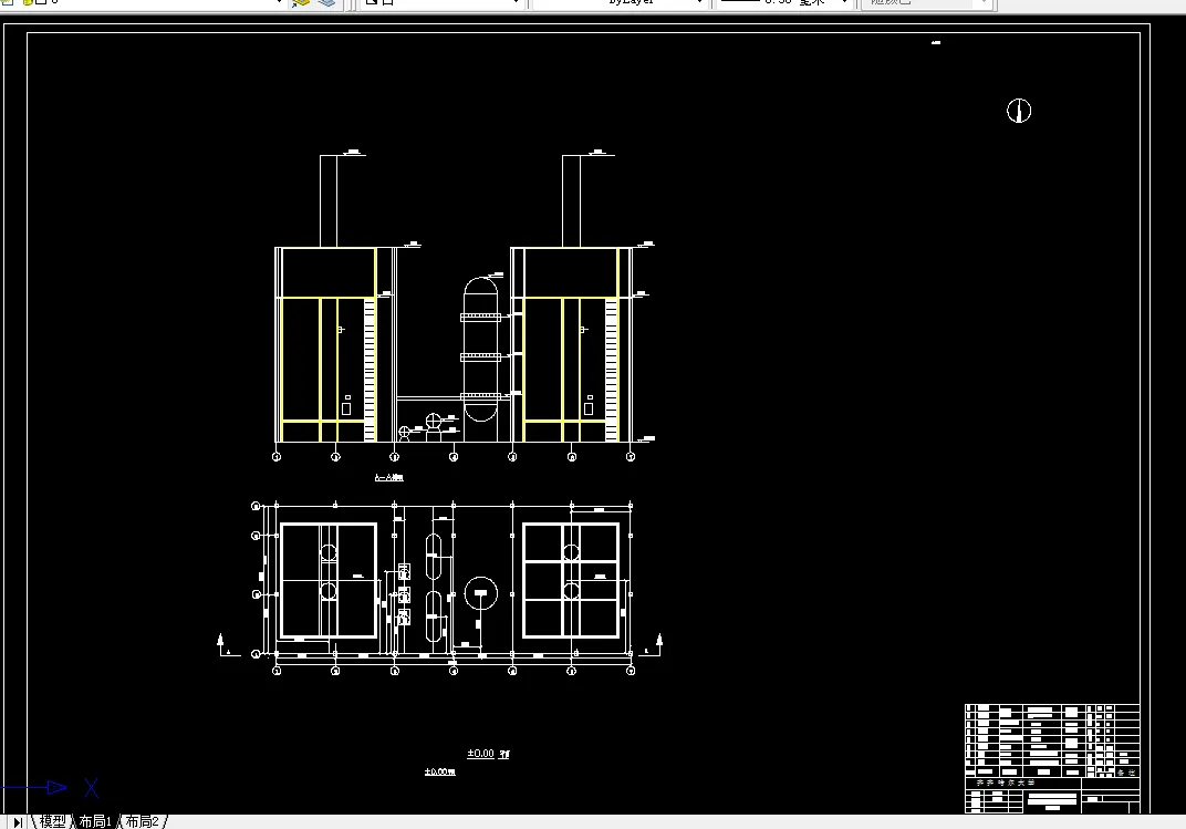 加热炉工段  车间平立面布置图