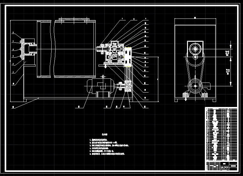 JJ9638-卧式滚筒球磨机设计