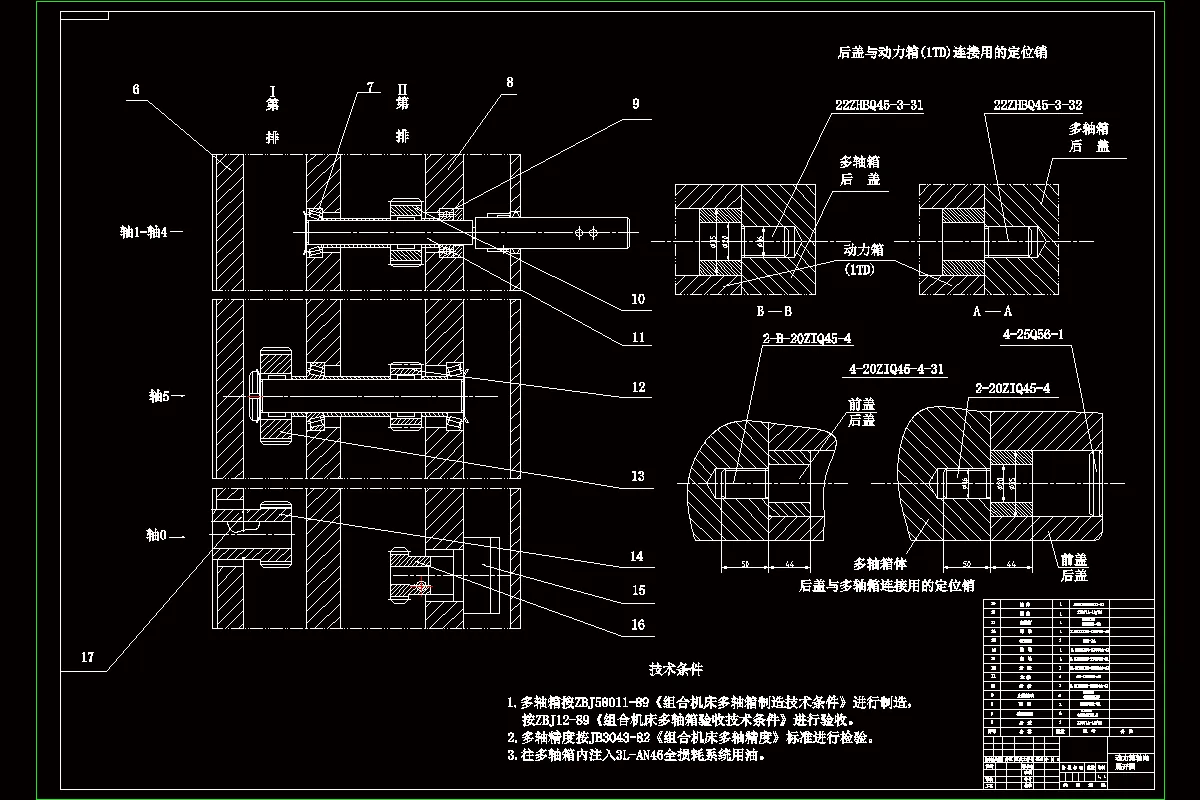 动力箱轴向展开图